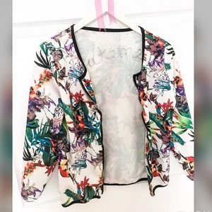 “Flower District” 3/4 Sleeve Cropped Jacket